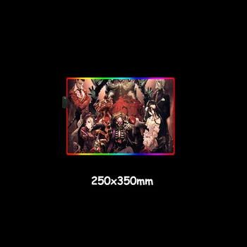 RGB Kilimėlis Apšvietimas Karšto Anime Overlord Anti-slip Patvarus, atsparus Vandeniui Softy Peles Padas Namų Žaidėjus Stalas Tarpiklio Storis 3/4mm
