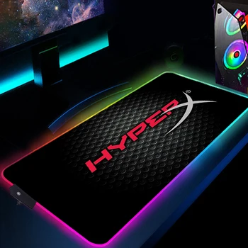 RGB Pelės Mygtukai HyperX Logotipas Anime Žaidimų Kilimėlis Žaidėjus Didelis LED Juoda Guma Pelės Kilimėlis KOMPIUTERIO Klaviatūros Mygtukai, Skirti Kompiuterio, Nešiojamojo kompiuterio Padas