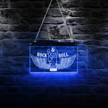 Rock & Roll Asmeninį LED Neonas Pasirašyti Muzikos Festivalis Roko Simbolis Įvairių spalvų Apšvietimas Sienos Menas Roko Vertus Ženklas Vyras Urvas Dekoras
