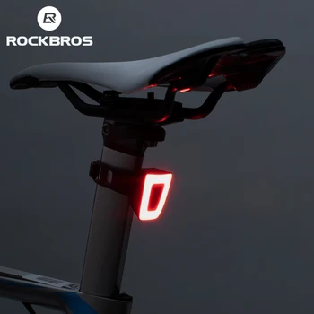 ROCKBROS Mni Dviračio Žibintas atsparus Vandeniui USB Įkrovimo Šalmas užpakalinis žibintas Žibintai Dviračių LED Saugos Naktį Jojimo Uodegos Šviesos