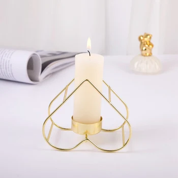 Romantiškas Stalo Stovi Rekvizitai Tvirtos Ketaus Struktūra Vestuvių Dekoro Geometrinės Formos Žvakių Laikiklis Namų Išskirtinį Žvakidė