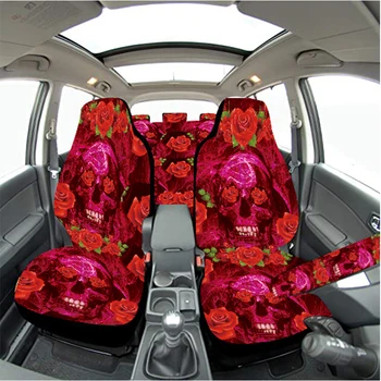 Rose Kaukolė automobilių sėdynės padengti, pilnas komplektas (priekiniai ir galiniai) padalinta sėdynės apsauga, lengva įdiegti, tinka VISUREIGIS
