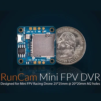 RunCam Mini FPV DVR Diktofonas, Vaizdo Garso Diktofonas M2 Skylę Mini FPV Lenktynių Drone Quadcopter