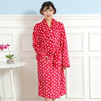 Rūbeliai Moterims Dot Prarasti Laisvalaikio Tirštėti Flanelė Moterų Sleepwear Minkštas Šiltas, Patogus, Paprastas Mados Korėjos Chalatas Puikus Chic