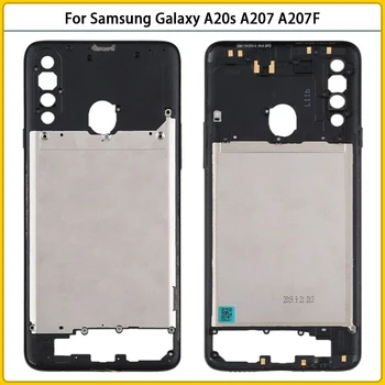 Samsung Galaxy A20s A207 A207F A207M Viduryje Kadro Telefono Galinis Korpusas Atveju, Baterijos, Galinio Dangtelio Durų Klijų