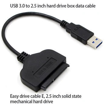 SATA 3 Kabelis Sata Į USB Adapteris 6 Gb 2,5 Colių Išoriniai SSD HDD Kietąjį Diską 22 Pin Sata III Kabelis USB 3.0 Port Jungtis