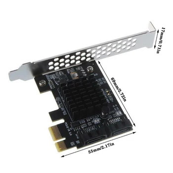 SATA PCI-e adapterį 2 uostai SATA 3.0 PCIe x1 x16 išplėtimo plokštę Kortelės SATA 3 III PCI-e PCI express Konverteris Marvell 9125