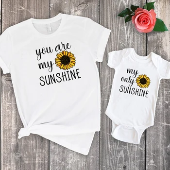 Saulėgrąžų Motinos Dukra, Komplektai, Esi Mano Saulė, Kūdikių Tee Atitikimo Šeimos Marškinėliai 2020 Mama ir Man Šeima Atrodo Raidė