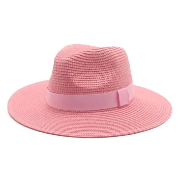 Saulės skrybėlės vasarą, pavasarį džiazo kepurės juostelės juosta klasikinis chaki juoda balta lauko beach sun apsaugos atsitiktinis moterų, vyrų šiaudines skrybėles