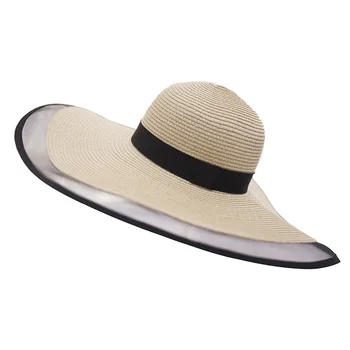 Saulės Skrybėlę Vasarą, anti-UV Lady Platus Kraštų Skrybėlę Moterų Kietas Paprasto Floppy Vasaros šiaudines Skrybėles Moterų Moterų Tinklinio Kraštų Paplūdimio Skrybėlę