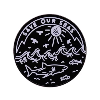Save Our Seas - Ryklys Sagė Visuotinio Atšilimo Priminimas Pin Eco Aplinkos Apsaugos Aktyvistas, Mielas, Dekoro