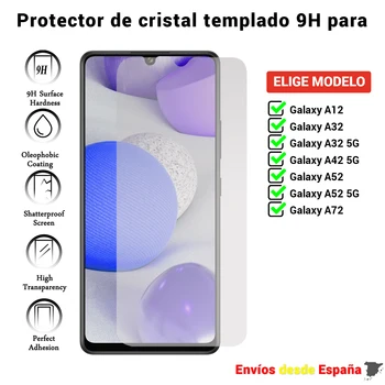 Screen Protector for Samsung Galaxy A02s A12 A32 A42 A52 A72 5G. Aišku, grūdintas stiklas movil. Pasirinkti modelį