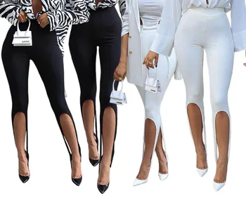 Seksualus Ilgi Antblauzdžiai Moterims Mados Streetwear vientisos Baltos Juodos Kelnės Vasaros Kelnės už 2021 Y2k Drabužius vakarėlis Clubwear