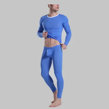 Seksualus Kostiumai, vyriški skaidrus-ultra plonas ledas šilko Pižama ankštų undershirt+kelnės apatiniai sleepwear nustatyti vyras