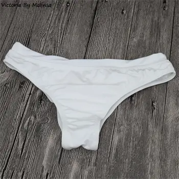 Seksualus maudymosi kostiumėlis Derliaus maudymosi Kostiumėliai, Balta Brazilijos Biquini Moterų Paslaptis, Bikini Bottom T-atgal Aukšto juosmens Įžūlus Bikini Dugnų