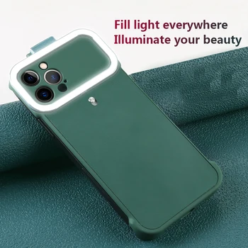 Selfie Šviesos Nešiojamas Mobiliojo Telefono dėklas skirtas iPhone 12 Pro Max Led Selfie Žiedas Užpildyti Šviesos Telefono galinį Dangtelį