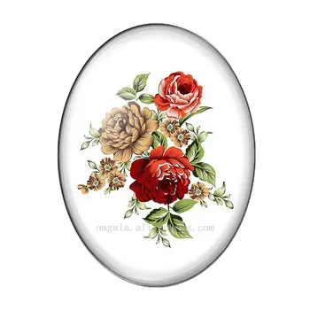 Senovinių Rožių Žiedų Gėlių Iliustracijos 13x18mm/18x25mm/30x40mm Ovalo nuotrauką stiklo cabochon butas atgal Padaryti išvadas