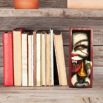 Siaubo Peeping Lentynoje Monstras Žmogaus Veido Dervos Bookends Bookstand Skulptūra Rinkti Cd Albumai Lentynoje Dekoras