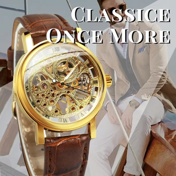 Sidabro Žiūrėti Vyrų Prabangių Laikrodžių Mens 2020 Mados Skeleton Laikrodis Odos Juosta Geriausiai parduodamas Produktas Dropshipping часы Reloj