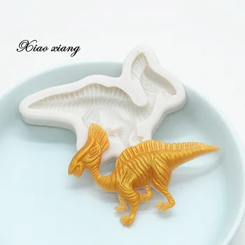 Silikoninės Formos Kepimui 3D Dinozaurai Šokolado Pelėsių Kūdikio Gimtadienio Minkštas Tortas Dekoravimo Priemonės, Saldainiai Molio Dervos Formų FM2070