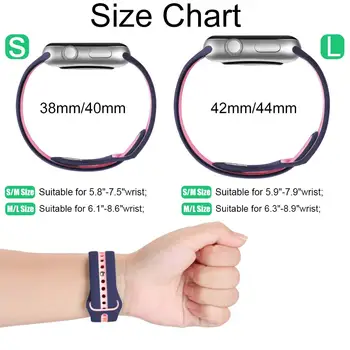 Silikono dirželis Apple Watch band 44mm 40mm iwatch juosta 38mm 42mm gumos Kvėpuojantis watchband apyrankė 