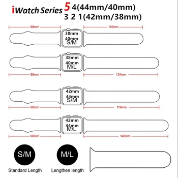 Silikono Dirželis Apple Žiūrėti juosta 40mm 44mm 38mm 42mm Gumos diržas smartwatch apyrankė Sporto apyrankę iWatch 