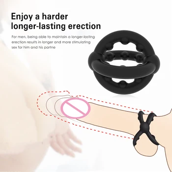 Silikono Dual Gaidys Žiedas Atidėti Ejakuliacija, Erekcijos Sekso žaisliukai Vyrams Penio Žiedai Kapšelį Neštuvų Dick Didintuvas Varpos Žiedas Narve