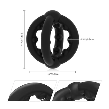 Silikono Dual Gaidys Žiedas Atidėti Ejakuliacija, Erekcijos Sekso žaisliukai Vyrams Penio Žiedai Kapšelį Neštuvų Dick Didintuvas Varpos Žiedas Narve