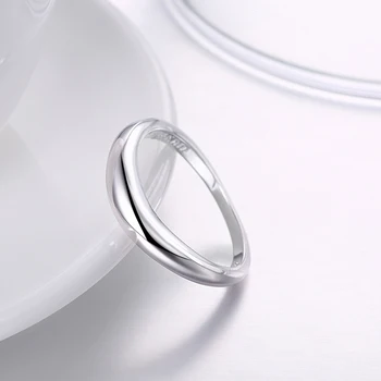 SILVERHOO 925 Sterlingas Sidabro Žiedai Sklandžiai Paprasta Stiliaus Žiedas Moterims, Vestuvių, Sužadėtuvių Dovana Meilužio Pardavimo Fine Jewelry