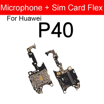 SIM SD Kortelių Skaitytuvas Turėtojas Mikrofonas Mikrofono Modulio Jungties PCB Lenta Flex Kabelis Huawei P40/P40 Pro/P40 Pro+ atsarginės Dalys