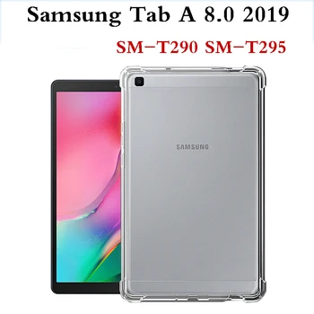Skaidrus Case For SAMSUNG Galaxy Tab 8.0 2019 T290 atsparus smūgiams Apsauginis Silikoninis Minkštos TPU Padengti Funda SM-T290 SM-T295