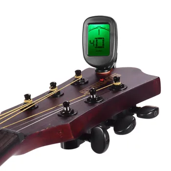 Skaitmeninis Tuner Clip-On Dizaino LCD Ekranas Vibracija Paieška Tuner Gitara/ Bass/ Smuikas/ Ukulėle/ Pirtis/ Chromatines Gitara dalys