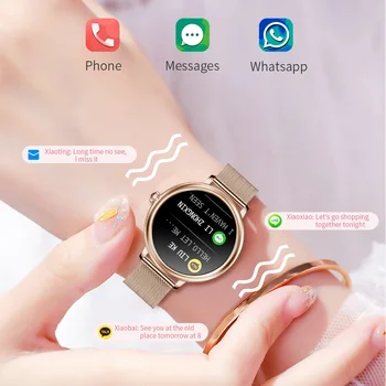 SKMEI CF80 Visą Ekraną Liesti Moterų Smartwatch Moterų Menstruacijų Širdies ritmo Monitorius Ponios Smart Watch 