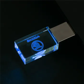 Skoda crystal + metalo USB flash drive, pen drive 4GB 8GB 16GB pendrive 32GB 64GB 128 GB atmintinę 