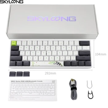 Skyloong SK61 Panda 61 Klavišų Hot Swap Mechaninė Klaviatūra RGB Apšvietimu ir 