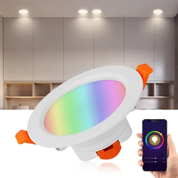 Smart Downlight Plus 10W RGB Šviesa Dirbti Su Zigbee Hub Echo Balso Kontrolės Sienos Jungiklis, Nuotolinio LED Dirbti Su Alexa 