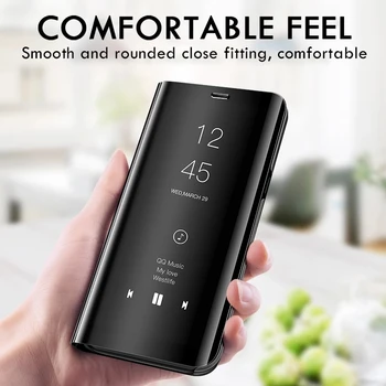 Smart Veidrodis, Flip Telefonas Atveju, Motorola 30 Pastaba G7 G8 Galia Litro Odinis Stovėti Padengti G9 Žaisti E5 E7 Plius Apsauginis Apvalkalas