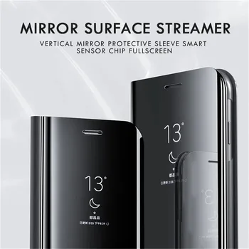 Smart Veidrodis, Flip Telefono dėklas Samsung S20 S21 FE Ultra S10 S8 S9 Plus Pastaba 20 10 Pro 9 8 A50 A51 A70 A71 Odos Stovo Dangtelis