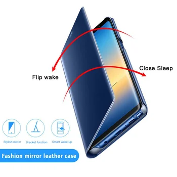 Smart Veidrodis Peržiūrėti PU Odos, Telefono dėklas, Skirtas Samsung Galaxy S20 S21 Plius 20 Pastaba Ultra S10 Note10 Lite Prabanga PC Stovi Flip Cover