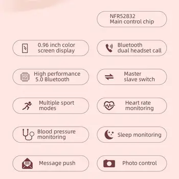 Smart Žiūrėti TWS Bluetooth Ausinės 2 In1, Širdies ritmą, Kraujo Spaudimą, Stebėti Sporto Smartwatch Fitneso laikrodis 