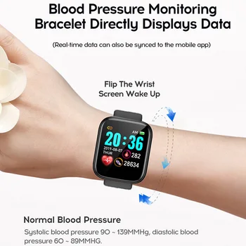 Smart Žiūrėti Vandeniui Bluetooth Kraujo Spaudimas Fitness Tracker Širdies ritmo Monitorius Smartwatch 