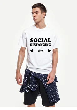 Socialinis Atskyrimas 6Ft Pleistras Geležies Parches T-Shirts 