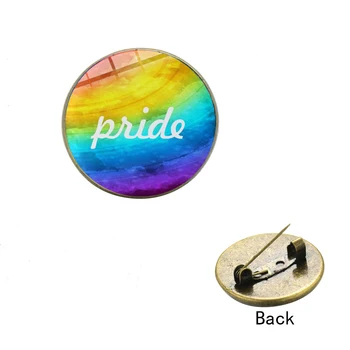 SONGDA Naujas LGBT Dizaino Vaivorykštė Sagės Smeigtukai Lesbiečių, Gėjų Meilė Yra Meilė, Kūrybos Stiklo Cabochon Atlapas Pin Mygtuką Emblemos Dovana