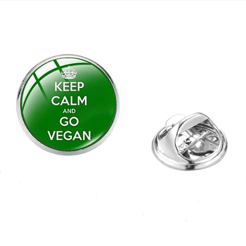 SONGDA Veganų Ženklelis Atvartas Smeigtukai Dovana man Patinka Veganų Maisto Skaidraus Stiklo Kupolas Nerūdijančio Plieno Pin Drabužių, Skrybėlių Kuprinė Priedai