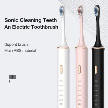 Sonic Elektros dantų šepetėlį Bevielis USB Įkraunamas dantų Šepetėlis Suaugusiems 5 Režimą Laikmatis atsparus Vandeniui Dantų Šepetėliu Pakeitimo Galvučių Rinkinys