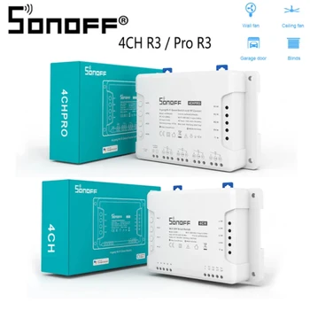 SONOFF 4CH R3/ Pro R3 Wifi Smart Switch 4 Gauja Kanalo Nuotolinio Laikmačio Šviesos Jungiklio, Smart Home Dirbti Su EWeLink Alexa 