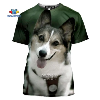 SONSPEE Takso T-shirt 3D Spausdinimo Vyrų Marškinėlius Atsitiktinis Vasarą, O-Kaklo trumpomis Rankovėmis Unisex Hip-Hop Fitneso Marškinėliai Tee Šuniukas Šuo Viršų
