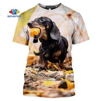 SONSPEE Takso T-shirt 3D Spausdinimo Vyrų Marškinėlius Atsitiktinis Vasarą, O-Kaklo trumpomis Rankovėmis Unisex Hip-Hop Fitneso Marškinėliai Tee Šuniukas Šuo Viršų