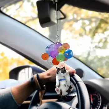 Spalvinga Balionai Kačiukas Pakabukas Kūrybos Automobilių Kabinti Ornamentu Cute Kačių Lizdą Pakabukas ant Nugaros Pakabukas 2D Ne Stereoskopinis