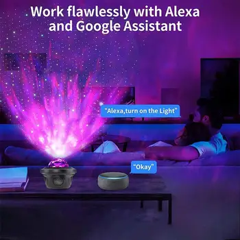 Spalvinga Žvaigždėtas Dangaus Projektorius Blueteeth USB Muzikos Grotuvas LED Nakties Šviesos Romantiška Projekcija Lempos